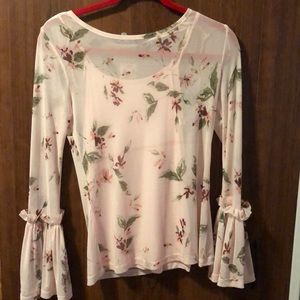 NWT Sheer Floral Macy’s Blouse
